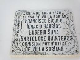 Placa recordatoria del Combate de Villa Soriano. Foto: Soriano Turismo.